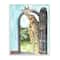 Stupell Industries Giraffe Through Doorway Safari Animal Portrait Wall Plaque